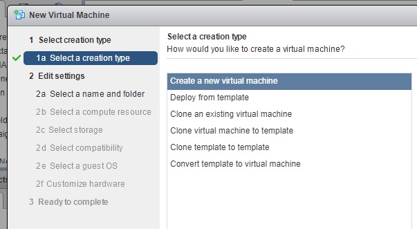 web vsphere client 6.5 setup wm with vmdk file